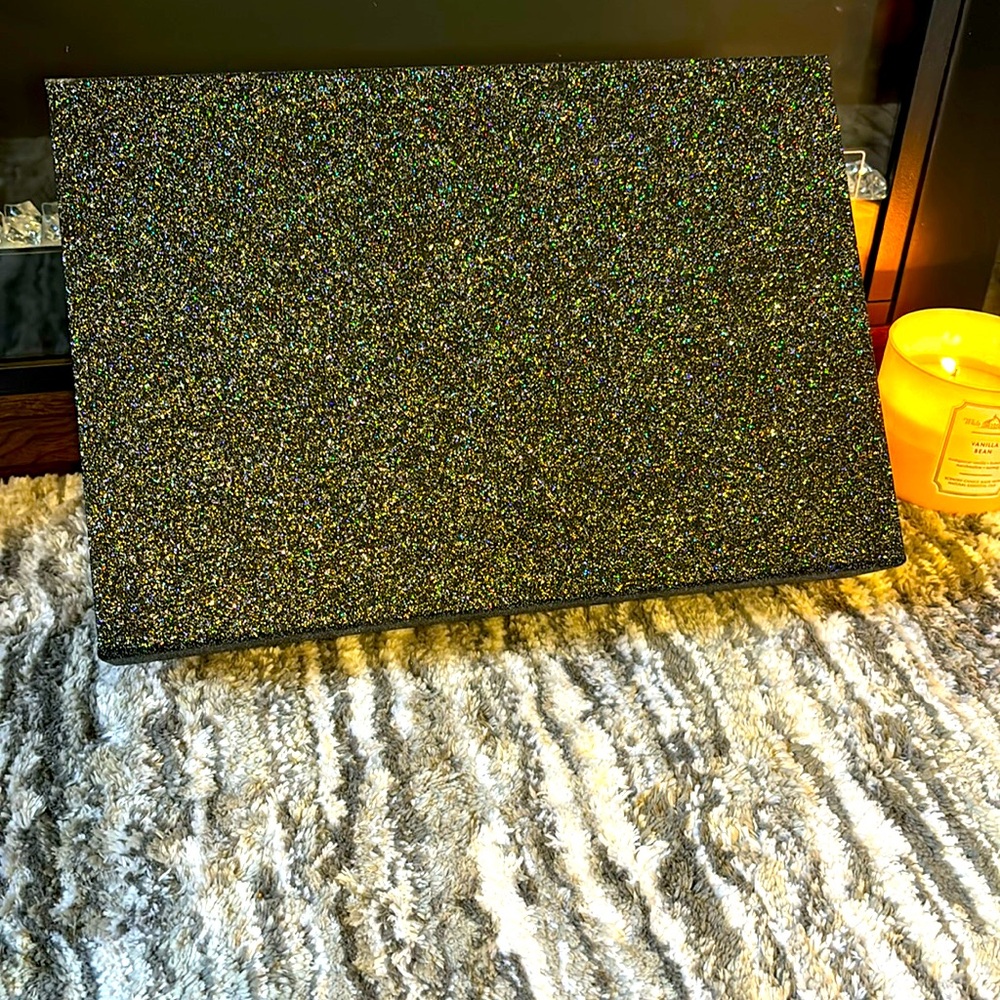 Multicolored, sparkly storage/gift bow with magnetic closure! 14.5” x 10” x 4.5”